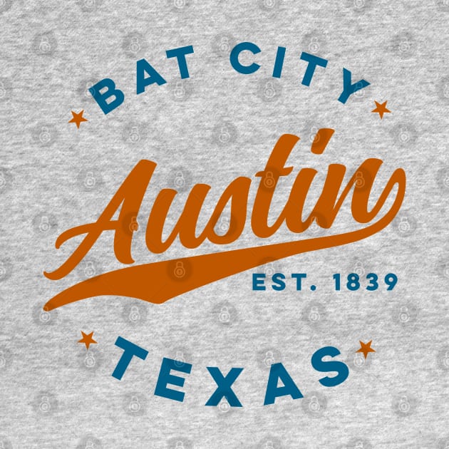 Vintage Austin Bat City Texas USA by DetourShirts